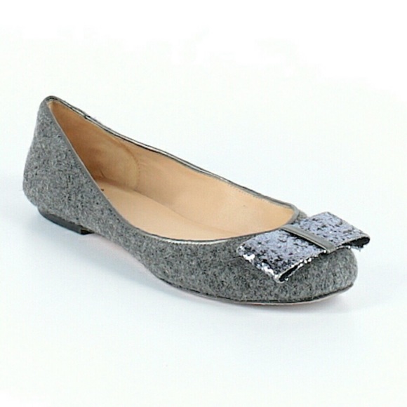 kate spade Shoes - KATE SPADE Wool Flats with Sequin Bow